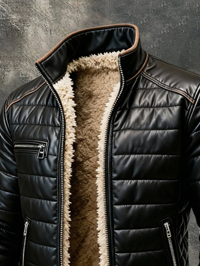 Elegant Jacket with Soft Fleece Lining and High Collar 5