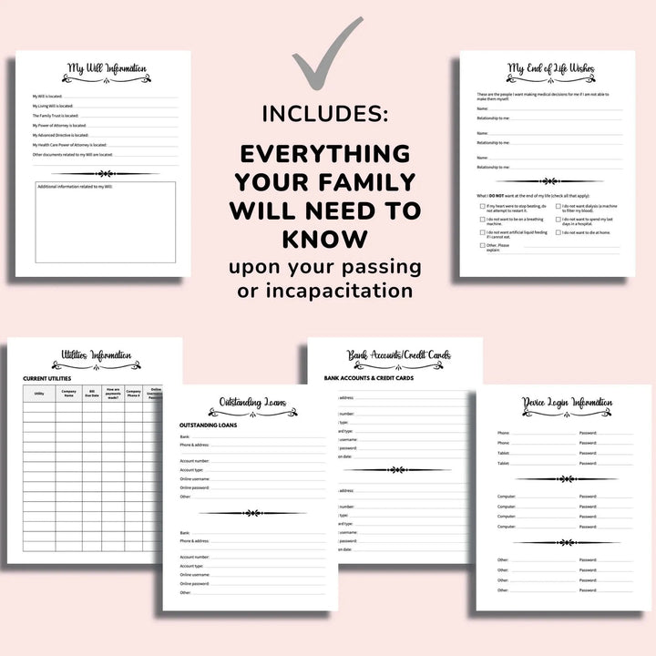 End-of-Life Planner Organizer for Finances, Family Care and Final Wishes 6