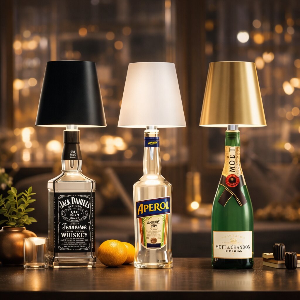 Cordless Bottle Lamp, Rechargeable LED Table Light That Fits on Any Bottle 1