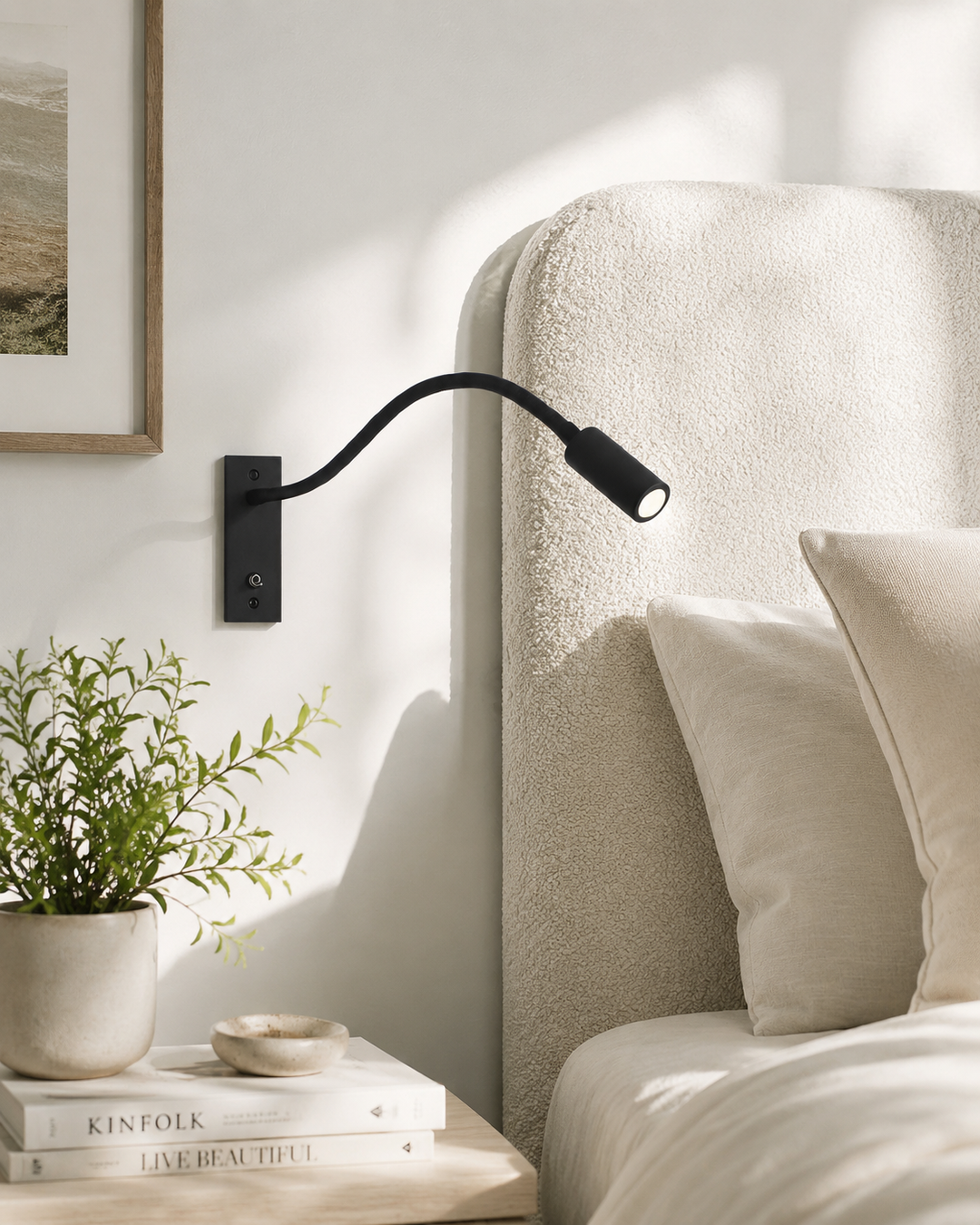 Flexible Gooseneck Wall Light – Adjustable Modern Reading Lamp for Bed and Sofa 2