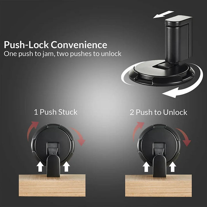 Mechanical Floor Door Stop with Push-to-Hold System, Zinc Alloy 5