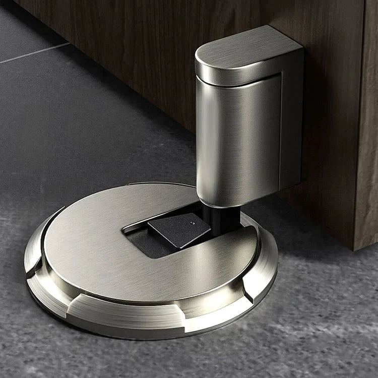 Mechanical Floor Door Stop with Push-to-Hold System, Zinc Alloy 9