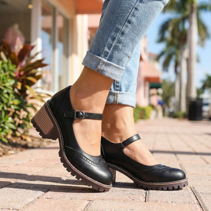 Women's Mary Jane Comfort Heels - Vintage Style Shoes 4