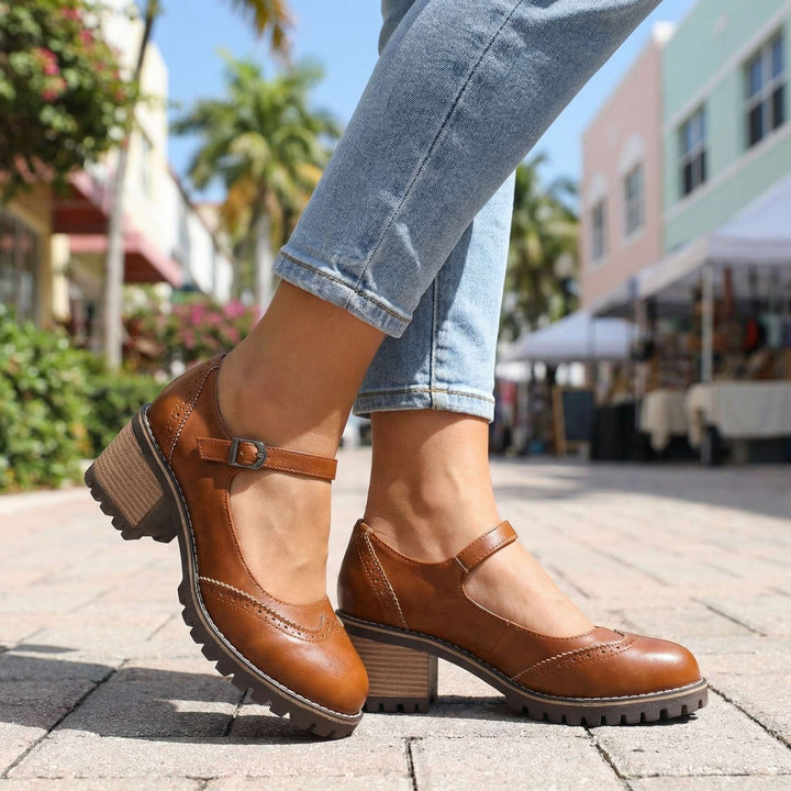 Vintage Women's Mary Jane Shoes with Adjustable Strap 5