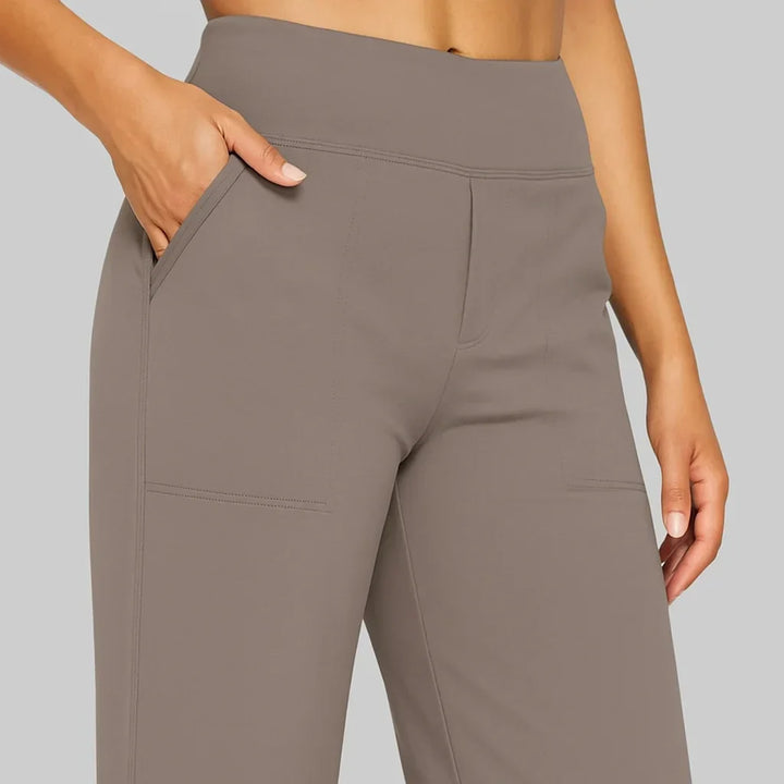 Women's High-Waist Stretch Pants, Soft Breathable Straight-Leg Fit 3
