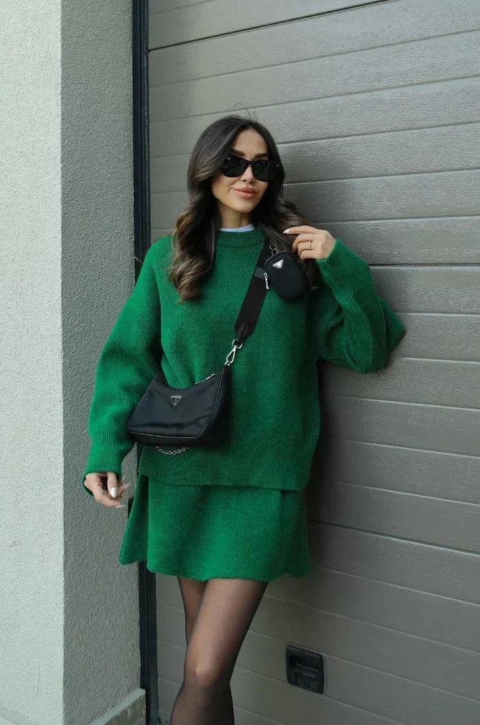 Soft Knit Two-Piece Set with Skirt and Sweater 10