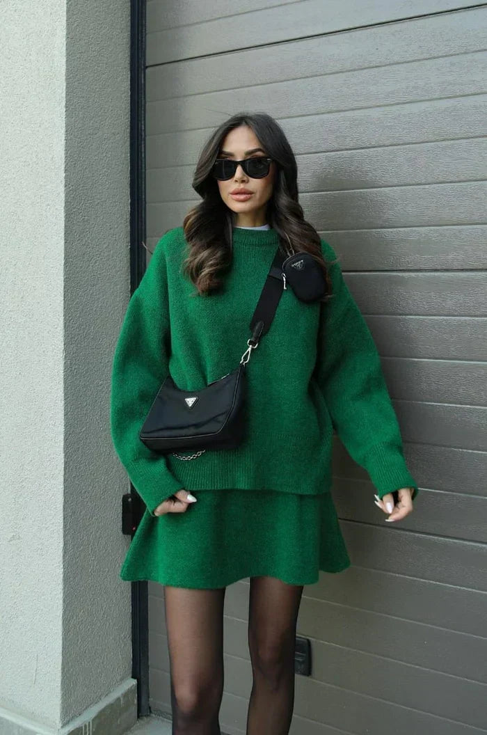 Soft Knit Two-Piece Set with Skirt and Sweater 8