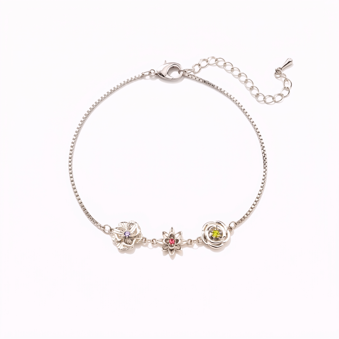 Birth Flower Bracelet - One Flower per Child 16