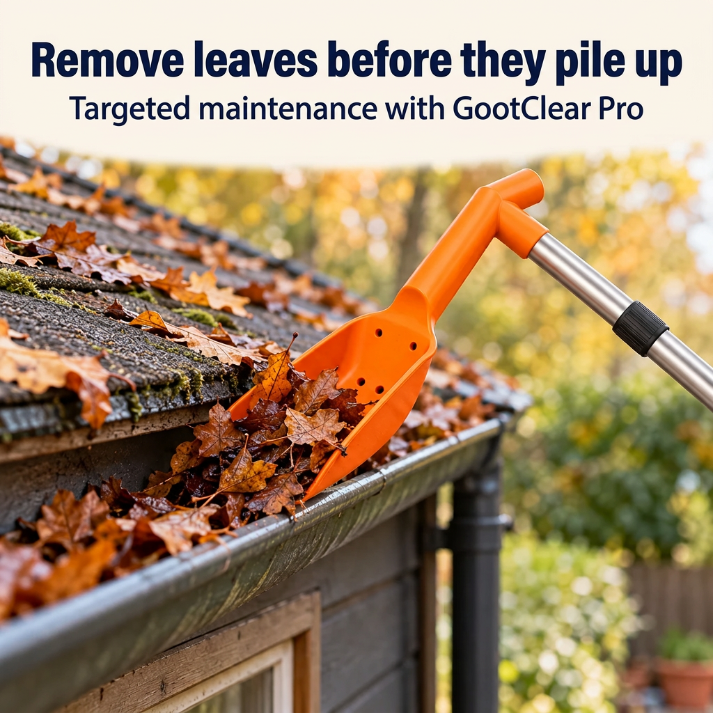 Gutter Cleaning Tool with 4-Piece Pole for Low Gutters, 4.9 ft Reach, No Ladder 7