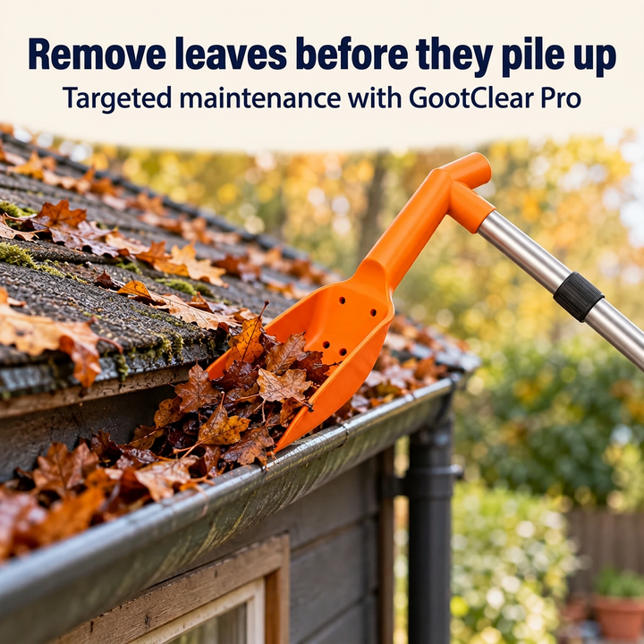 Gutter Cleaning Tool with 4-Piece Pole for Low Gutters, 4.9 ft Reach, No Ladder 7