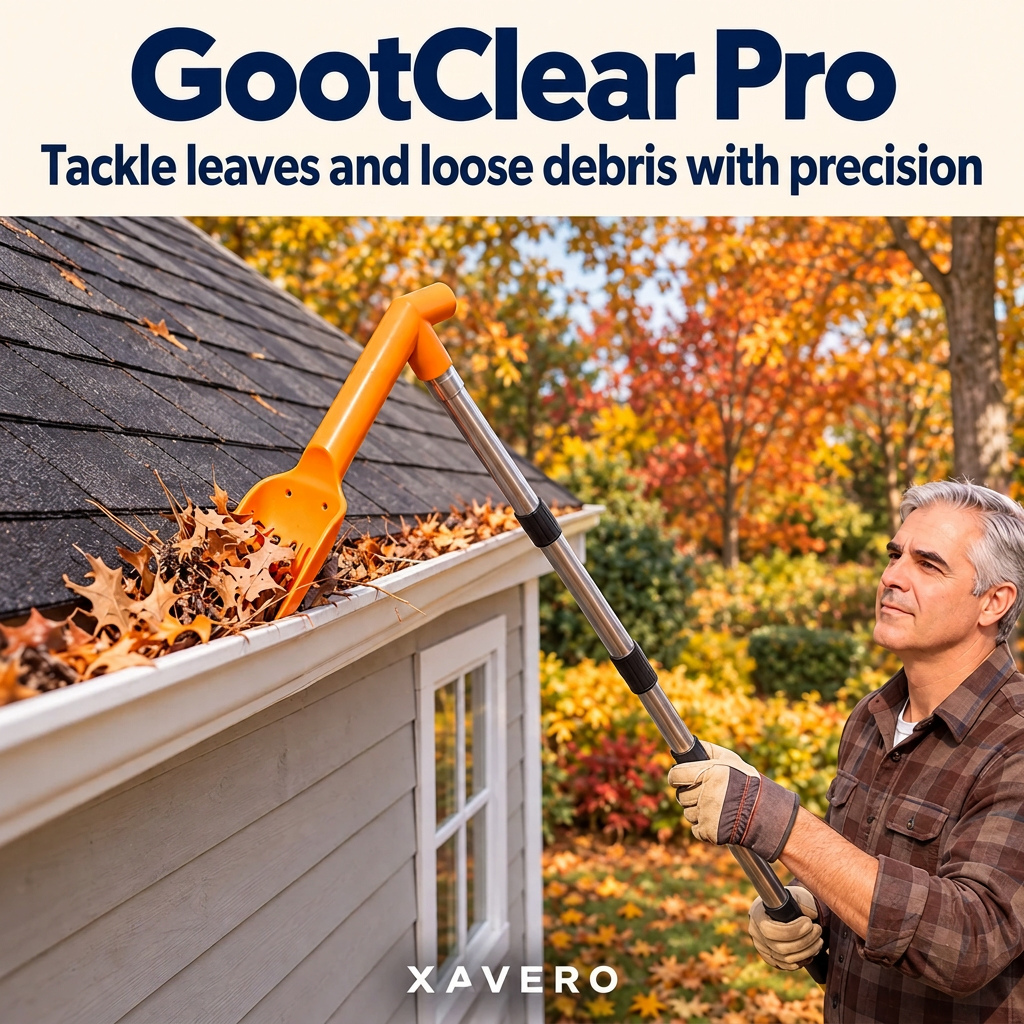 Gutter Cleaning Tool with 4-Piece Pole for Low Gutters, 4.9 ft Reach, No Ladder 4