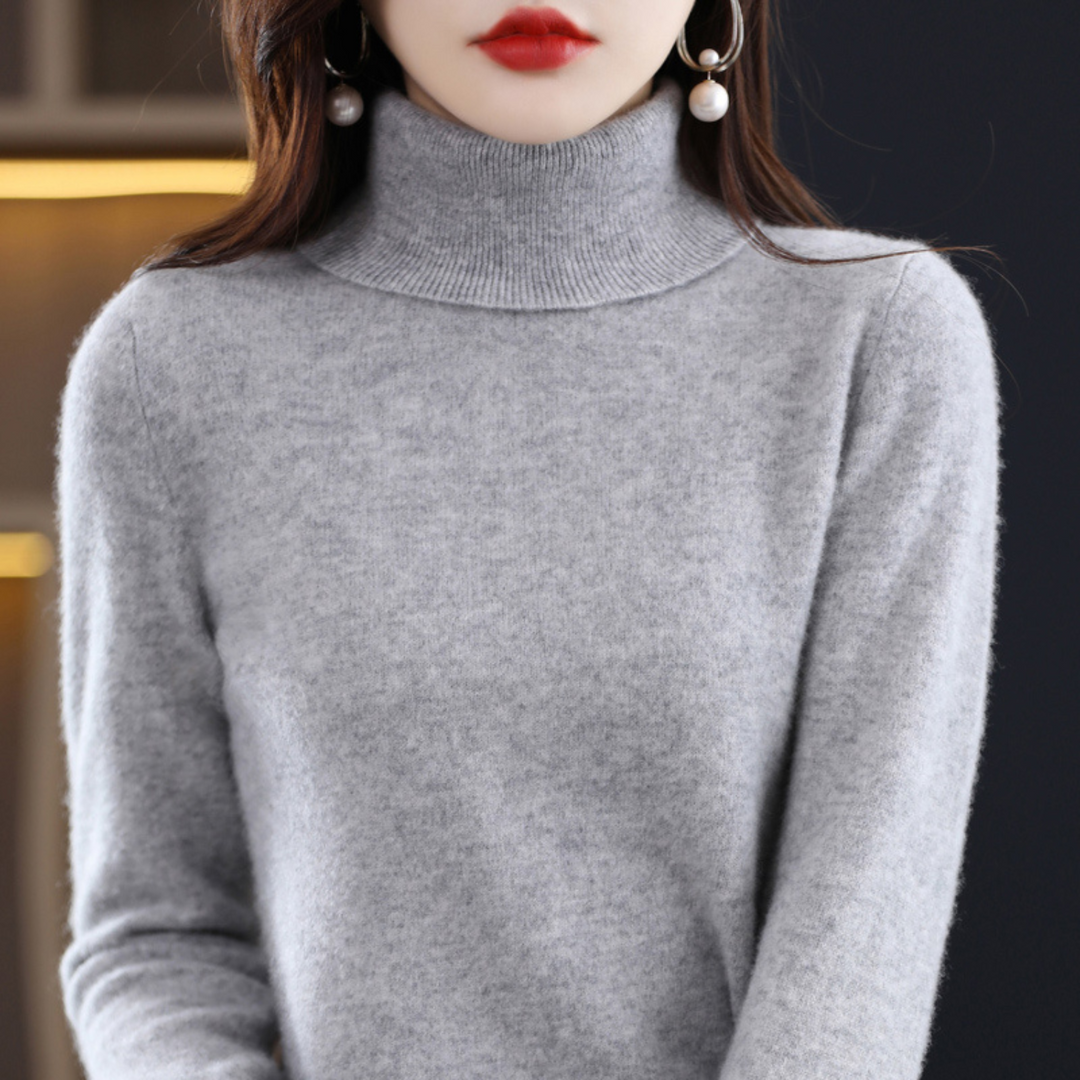 Women's 100% Cashmere Turtleneck Sweater – Soft Regular Fit Pullover 11