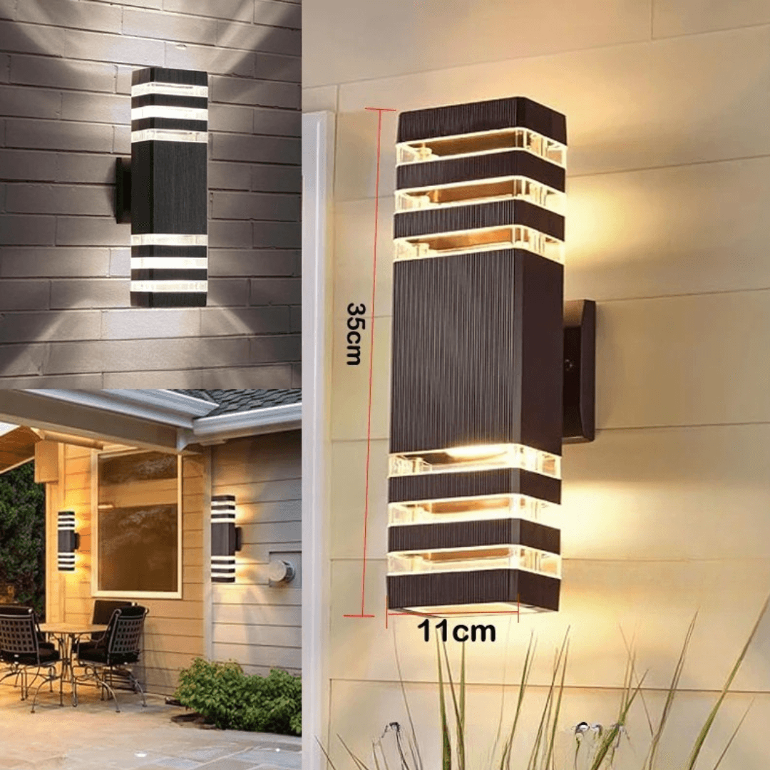 Outdoor LED Wall Sconce with Up & Down Light Effect, E27 Socket, IP65 Waterproof, Modern Garden & Balcony Lamp 6
