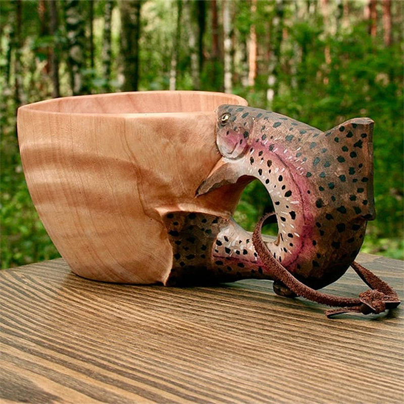 Handmade Wooden Cup for Outdoor Adventures and Wilderness 7