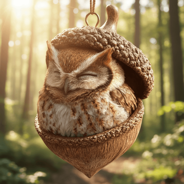 Woodland Animal Acorn Christmas Tree Ornaments, Handcrafted Rustic Holiday Decor 6