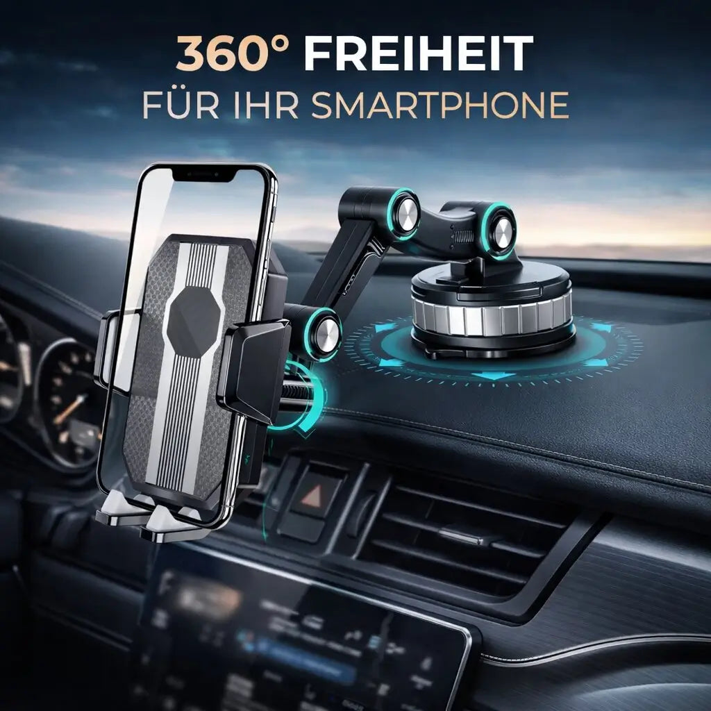 Car Phone Mount with Suction Cup | 360° Rotating Dashboard & Windshield Holder 9