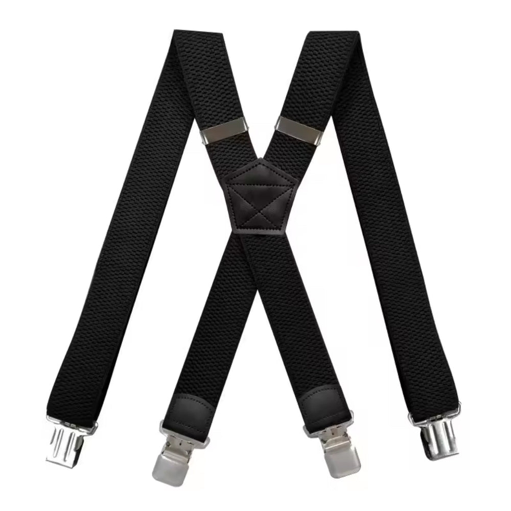 Heavy-Duty X-Back Suspenders with 4 Strong Metal Clips 2