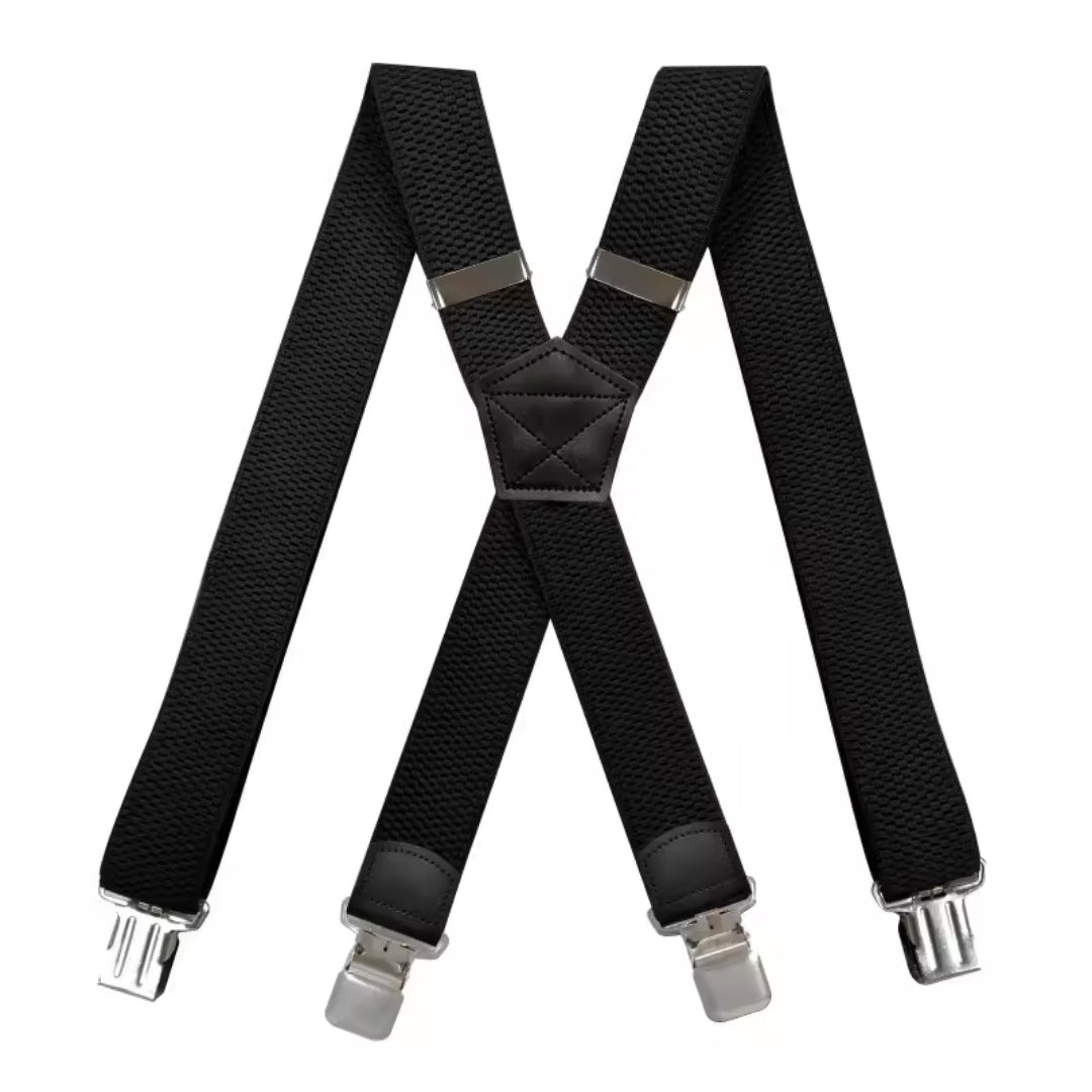 Heavy-Duty X-Back Suspenders with 4 Strong Metal Clips 2