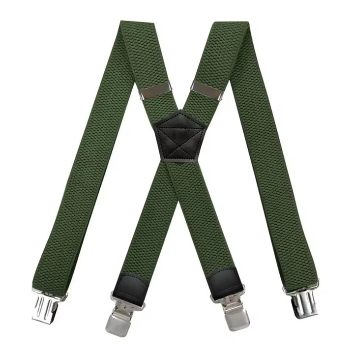 Heavy-Duty X-Back Suspenders with 4 Strong Metal Clips 5