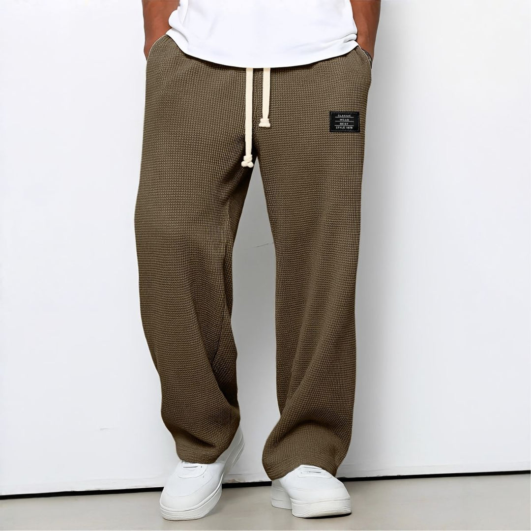 Men's Relaxed Wide Leg Pants with Adjustable Waistband 2