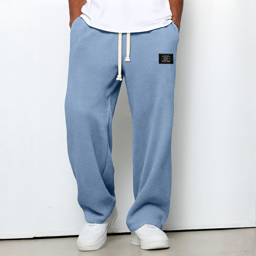 Men's Relaxed Wide Leg Pants with Adjustable Waistband 1