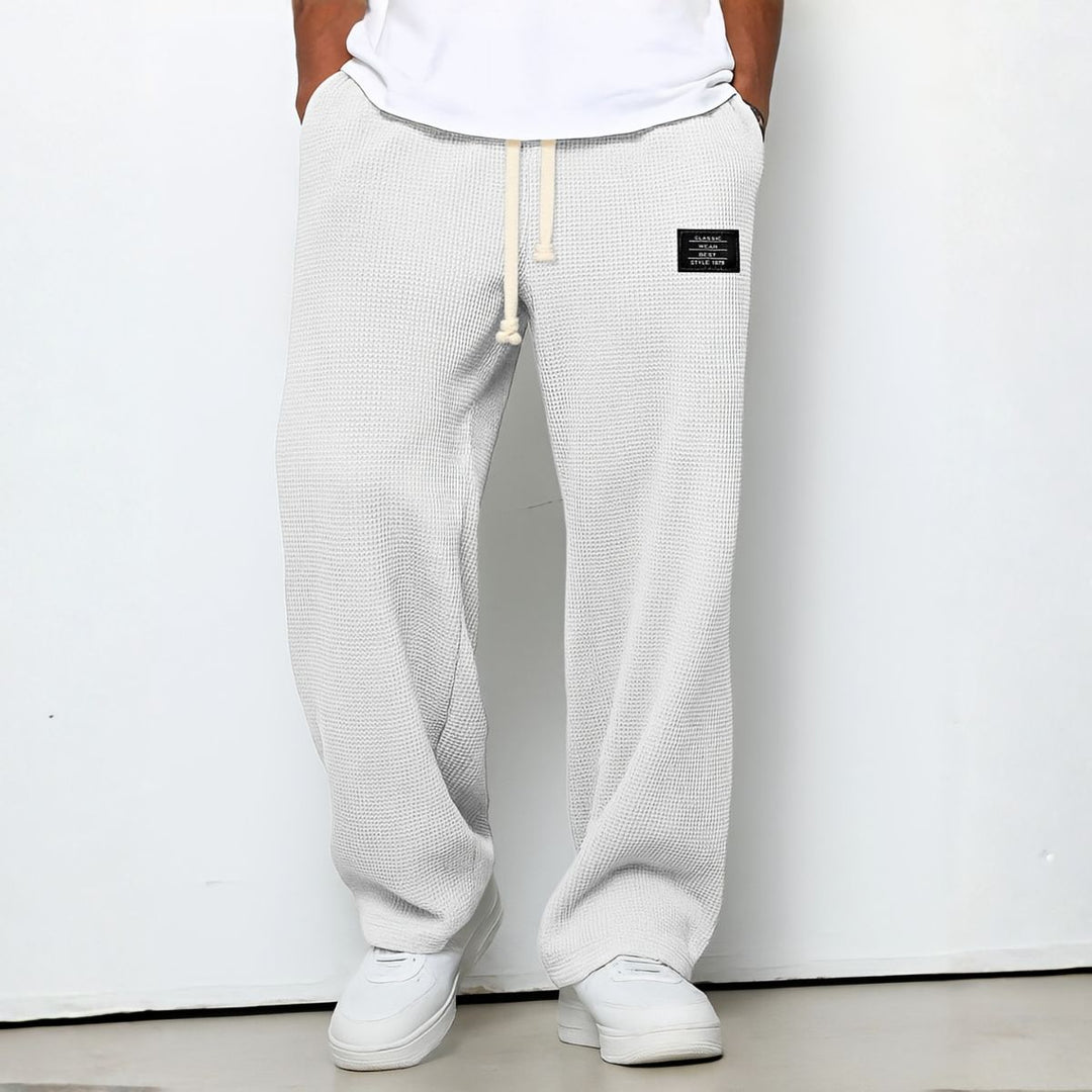 Men's Relaxed Wide Leg Pants with Adjustable Waistband 8