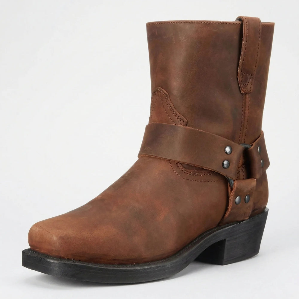 Men's Mid-Calf Cowboy Boots with Decorative Strap 2