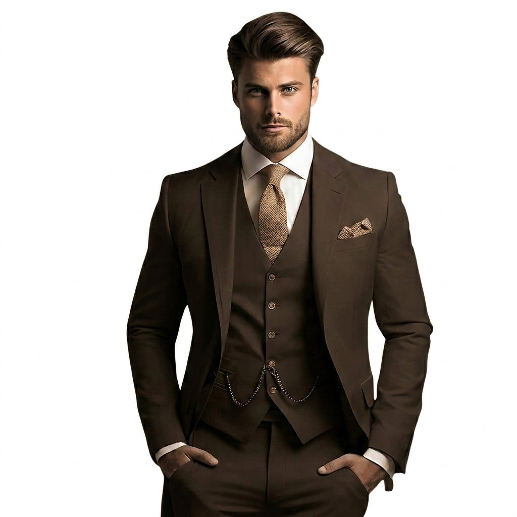Men's 3-Piece Suit Set with Blazer, Vest and Dress Pants 4