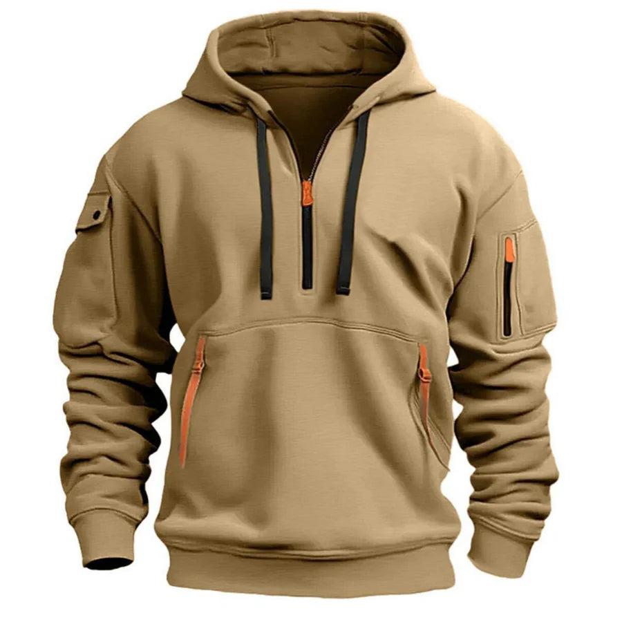 Men's Hoodie with Zippered Pockets and Drawstring Hood 2