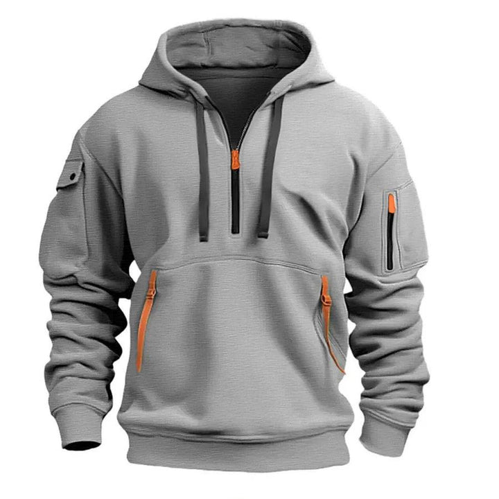 Men's Hoodie with Zippered Pockets and Drawstring Hood 4