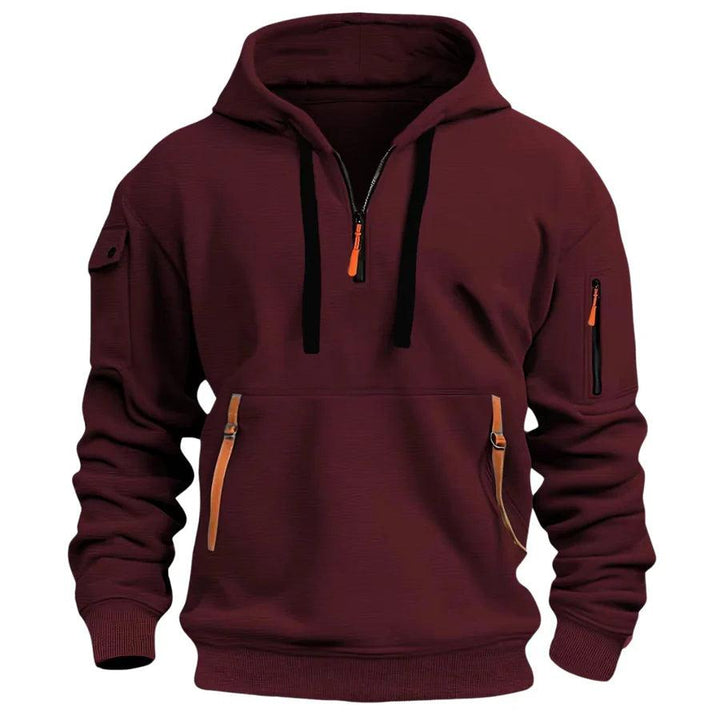 Men's Hoodie with Zippered Pockets and Drawstring Hood 5