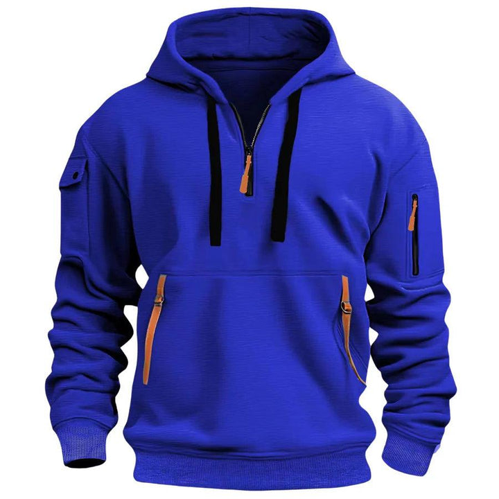 Men's Hoodie with Zippered Pockets and Drawstring Hood 7