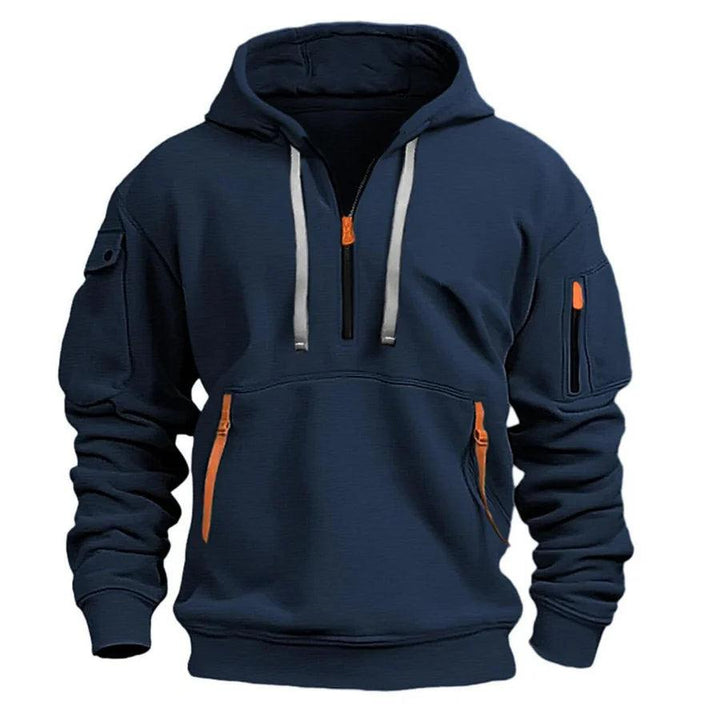 Men's Hoodie with Zippered Pockets and Drawstring Hood 1