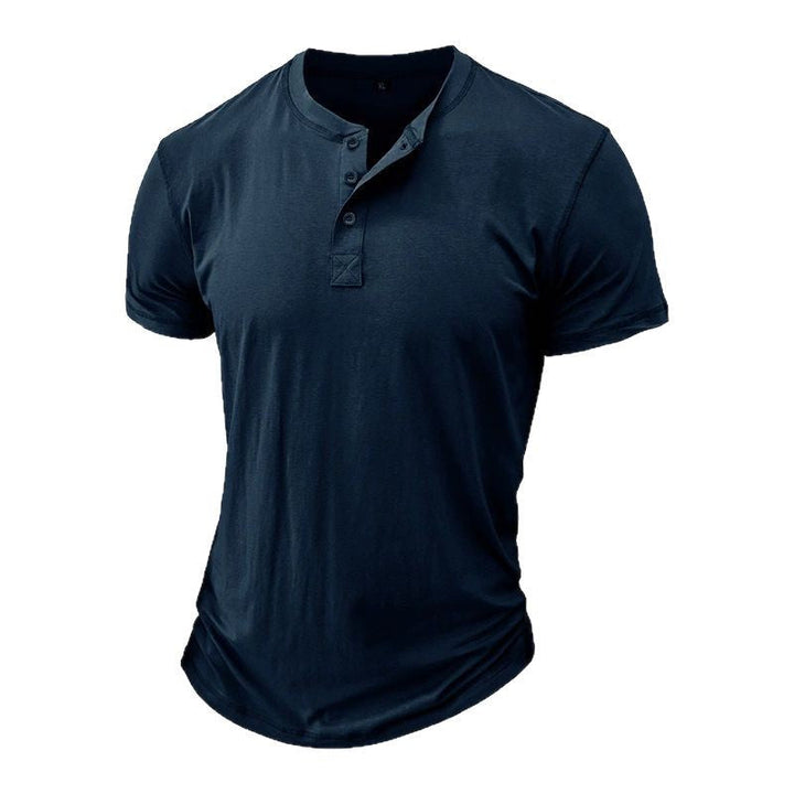 Men's Short Sleeve Top with Three-Button Placket 1
