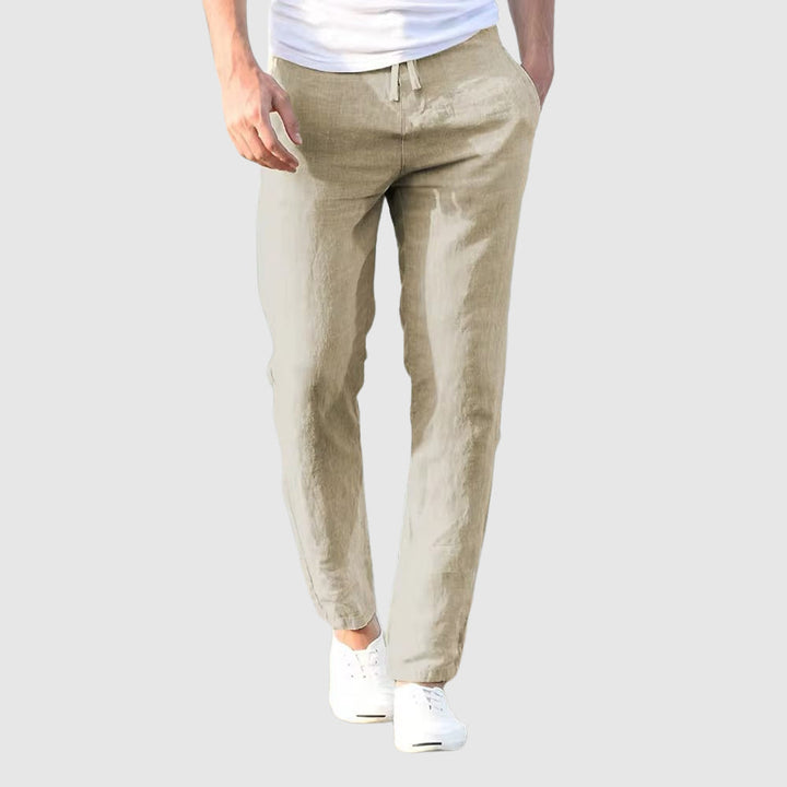 Men's Linen Pants with Drawstring Waist 2