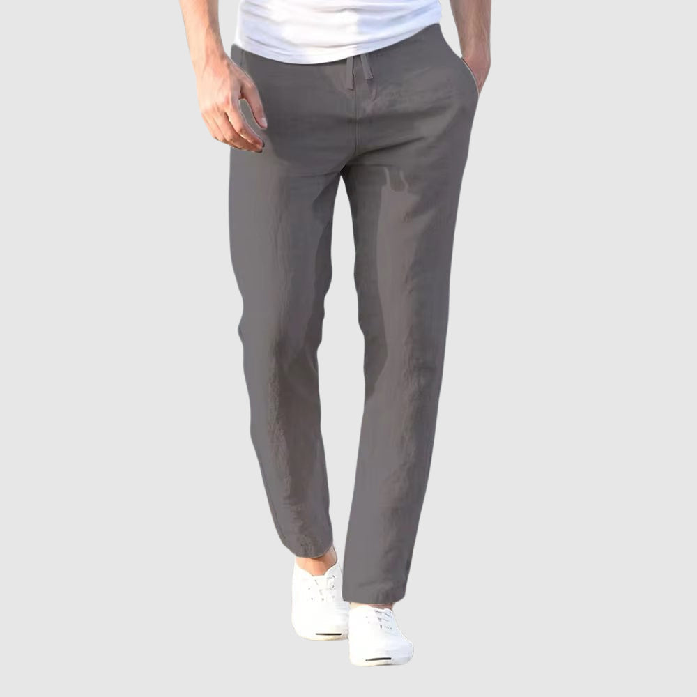 Men's Linen Pants with Drawstring Waist 3
