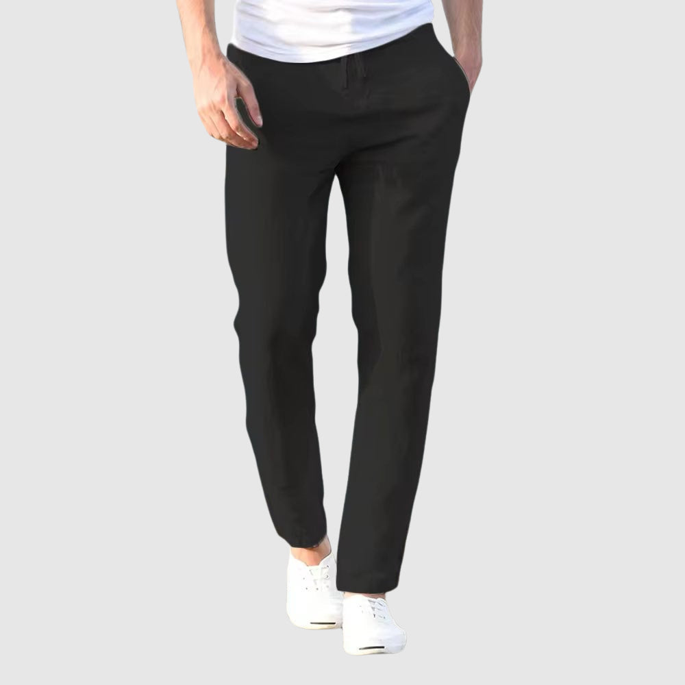Men's Linen Pants with Drawstring Waist 4