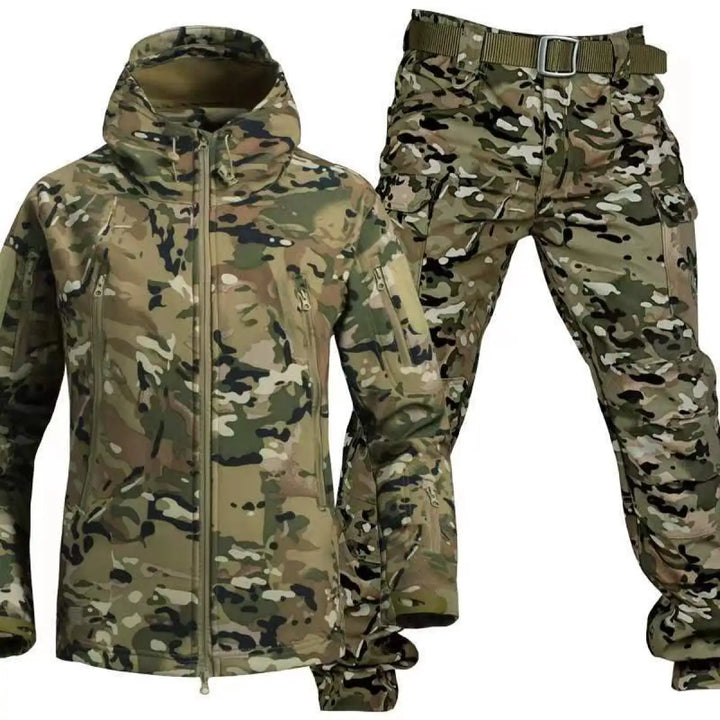 Men's Outdoor Set with Hooded Jacket and Cargo Pants 6