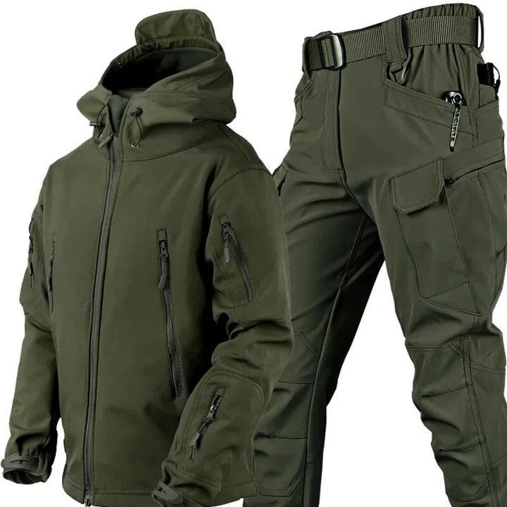 Men's Outdoor Set with Hooded Jacket and Cargo Pants 1