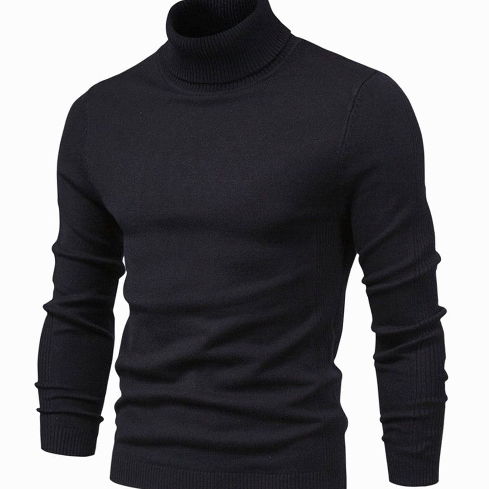 Men's Slim Fit Turtleneck Knit Sweater with Long Sleeves 2