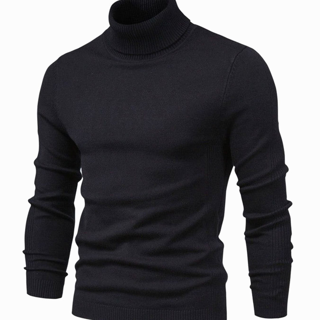 Men's Slim Fit Turtleneck Knit Sweater with Long Sleeves 2