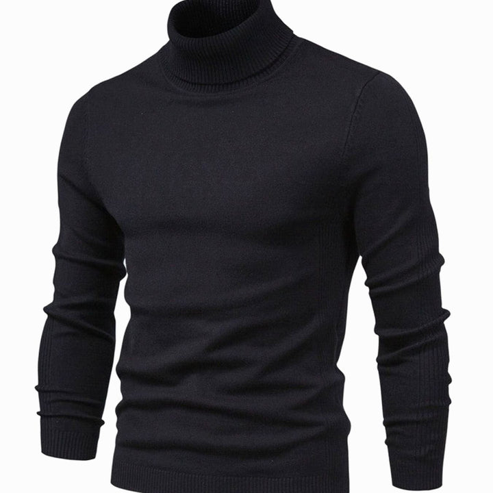 Men's Slim Fit Turtleneck Knit Sweater with Long Sleeves 2