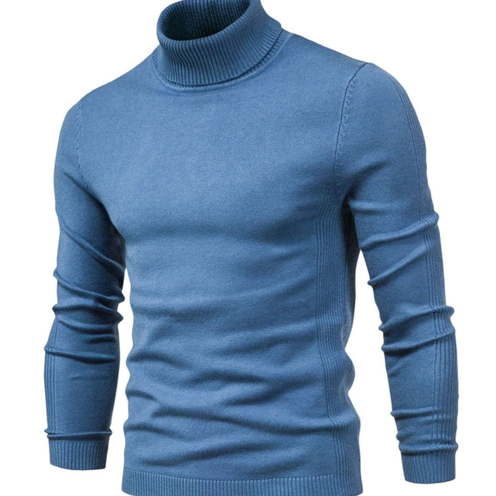 Men's Slim Fit Turtleneck Knit Sweater with Long Sleeves 3
