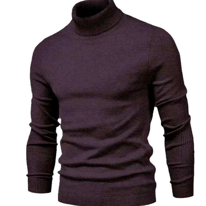 Men's Slim Fit Turtleneck Knit Sweater with Long Sleeves 4