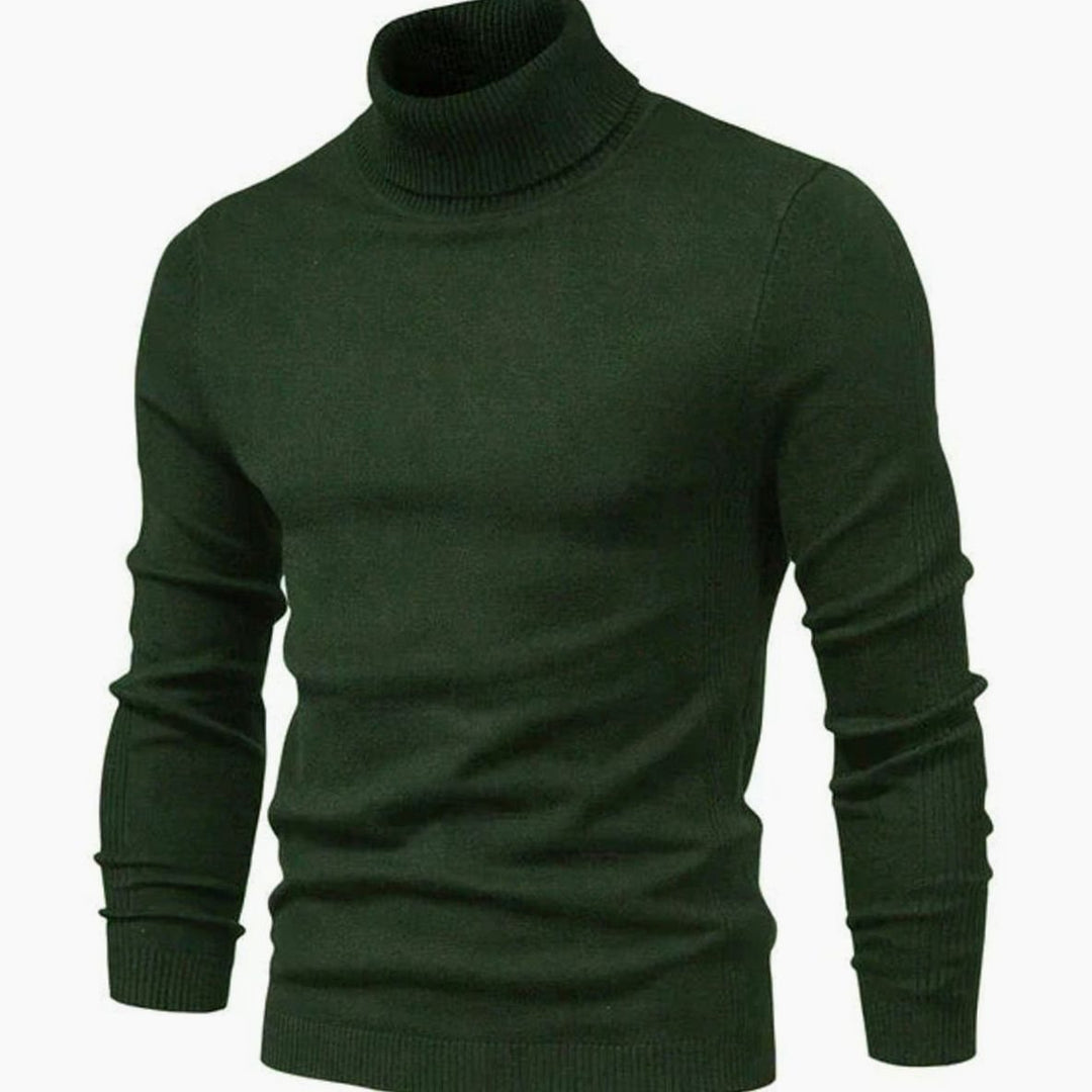 Men's Slim Fit Turtleneck Knit Sweater with Long Sleeves 5