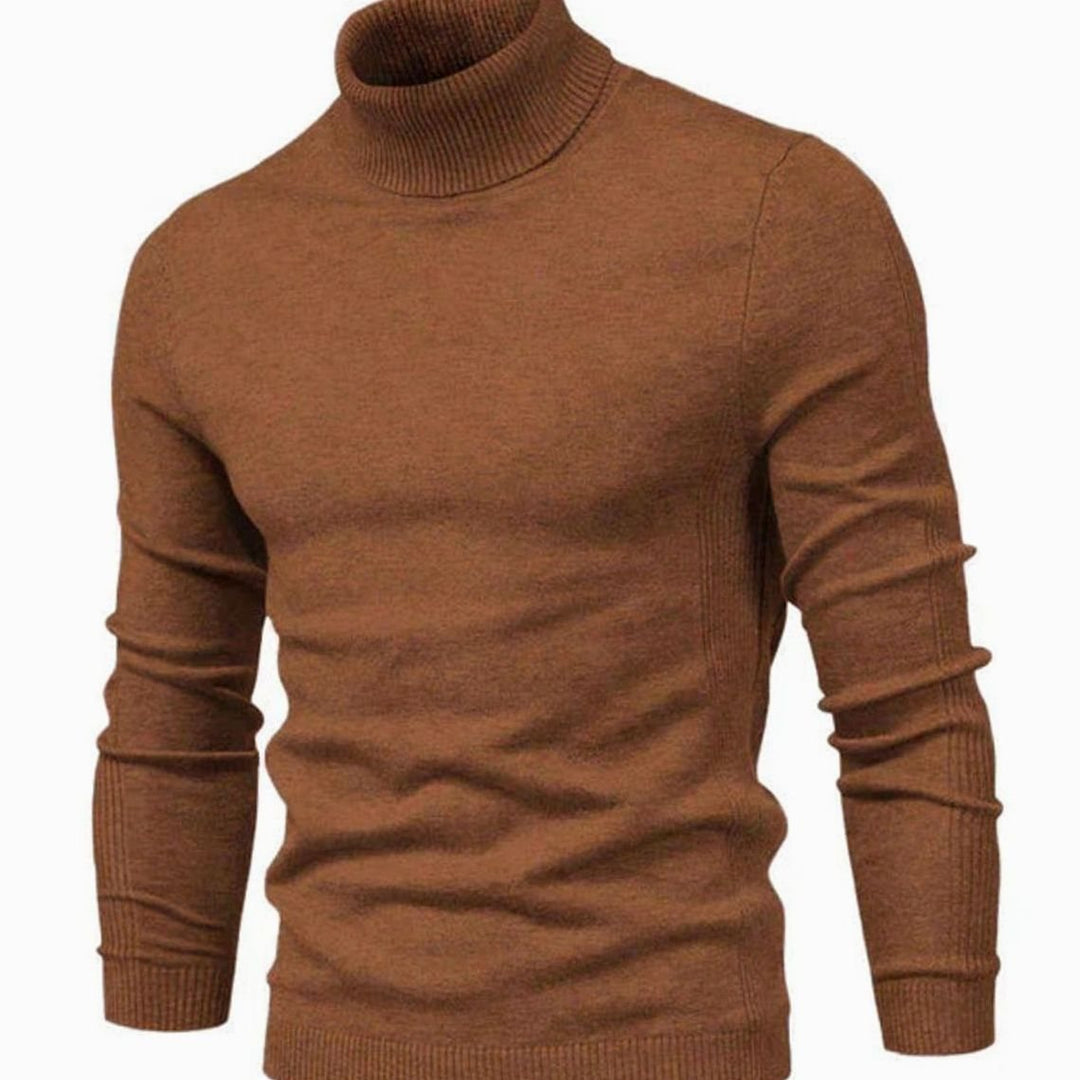 Men's Slim Fit Turtleneck Knit Sweater with Long Sleeves 8