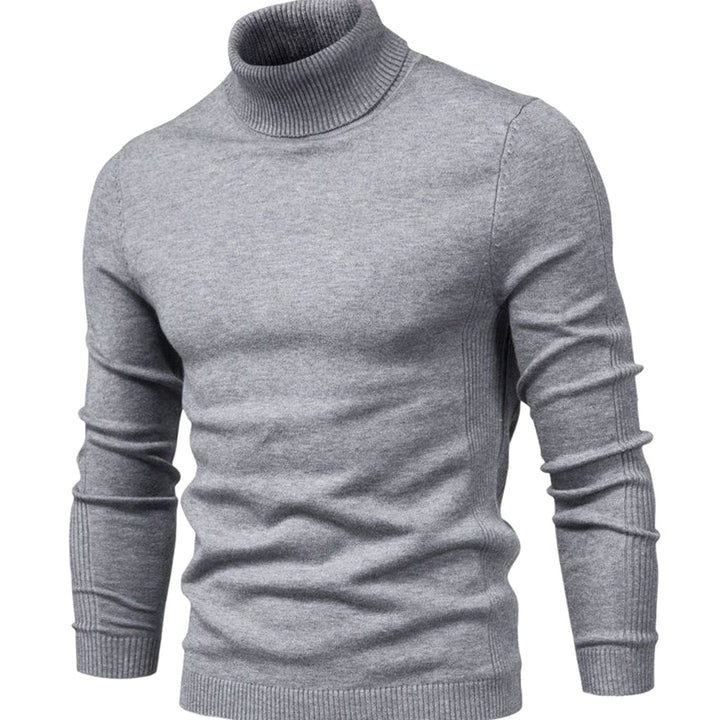 Men's Slim Fit Turtleneck Knit Sweater with Long Sleeves 1