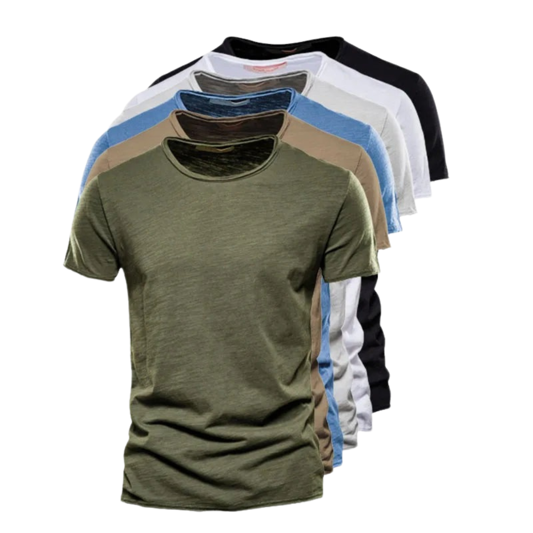 Men's Crew Neck T-Shirt with Slub Yarn Texture 10