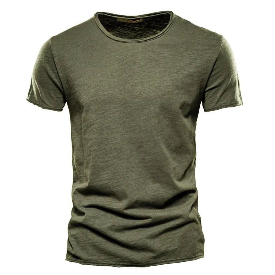 Men's Crew Neck T-Shirt with Slub Yarn Texture 3