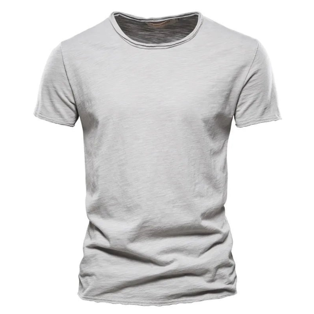 Men's Crew Neck T-Shirt with Slub Yarn Texture 4